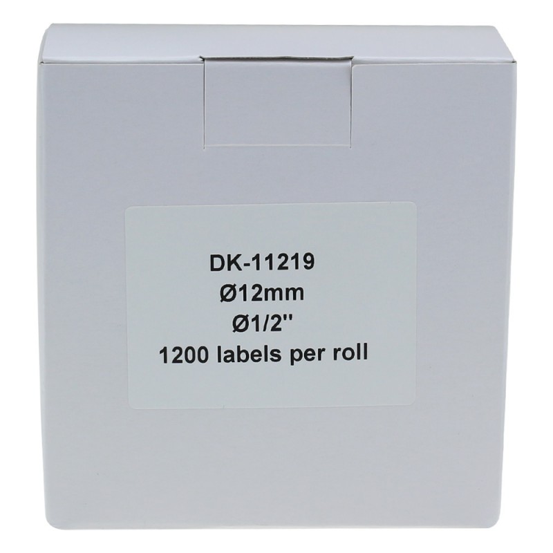 Compatible Brother White Address Labels DK-11219 12mm Round (Pack Of 10)